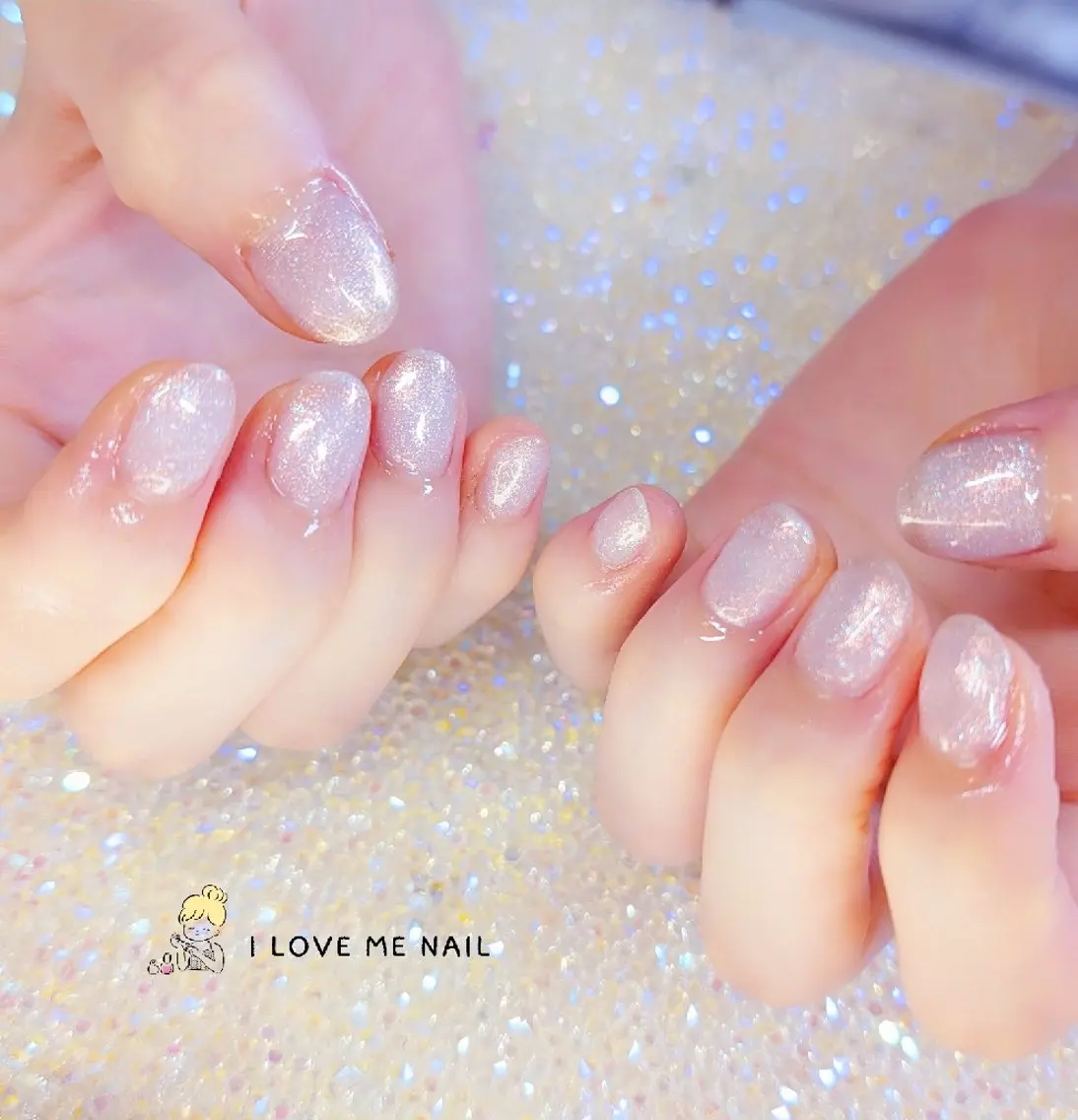 ネイル 長さ出し ハート 韓国ネイル マグネットネイル ニュアンスネイル I LOVE ME NAIL.｡.:*♡のネイルデザイン