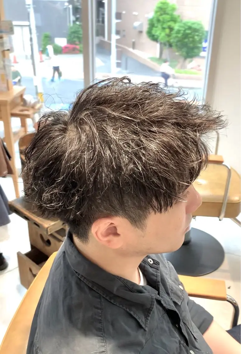 ショート パーマ メンズ カット パーマ 森川 力のヘアスタイル