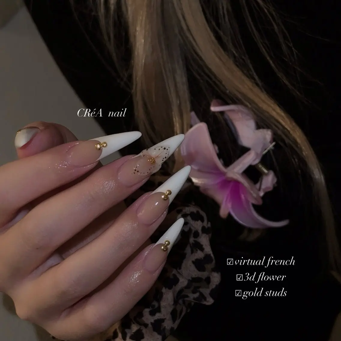 ネイル フレンチネイル スカルプネイル ハンドネイル CReA nailのネイルデザイン