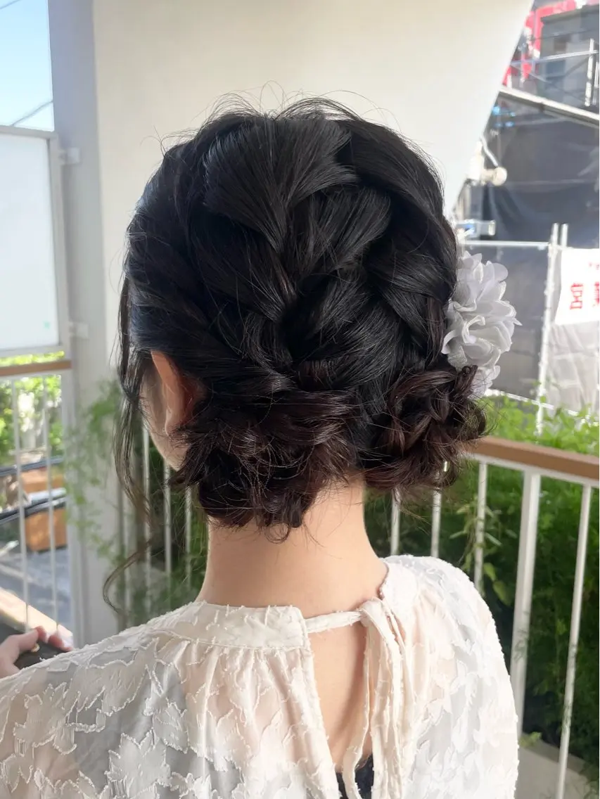 ミディアム ヘアアレンジ ヘアセット メンズモテパーマ💙 fuwaのヘアスタイル