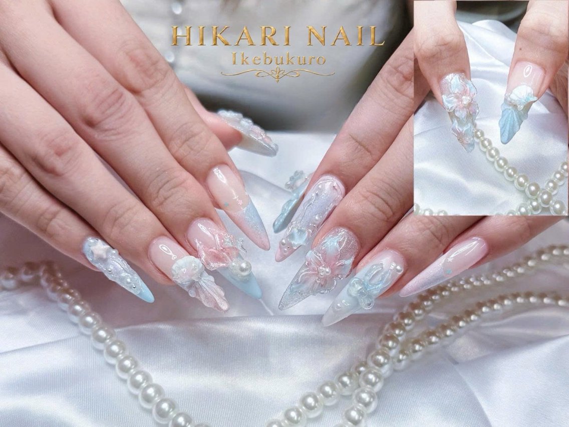 ネイル チークネイル 長さ出し フレンチネイル ガーリー ハロウィン ハンドネイル HikariNail Ikebukuroのネイルデザイン