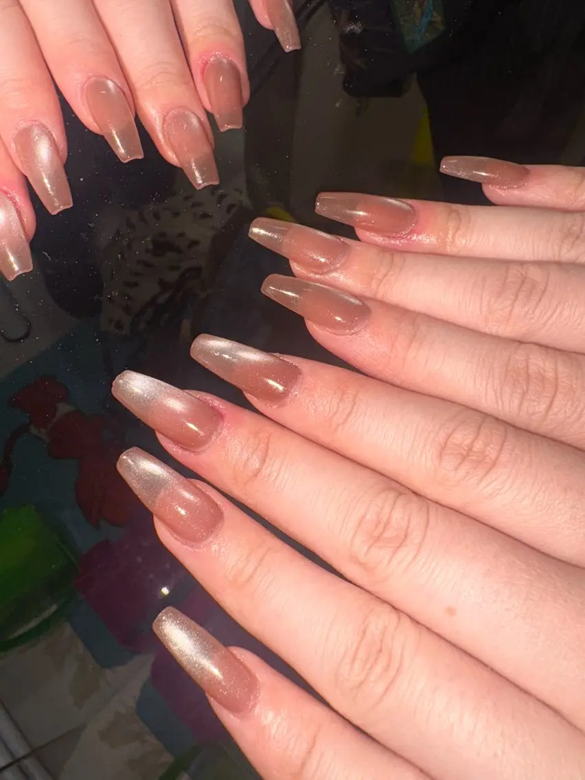 【オフなし】🧡Gel-x長さだし10本🧡マグネット🧡フラッシュ(小さいストーン無料)の写真