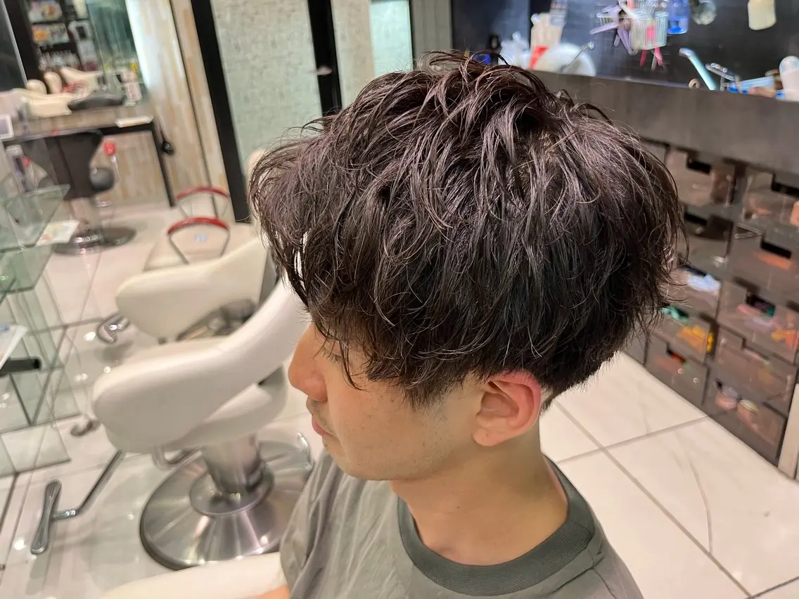 パーマ メンズ カット パーマ 【Earth平塚】 野首のヘアスタイル
