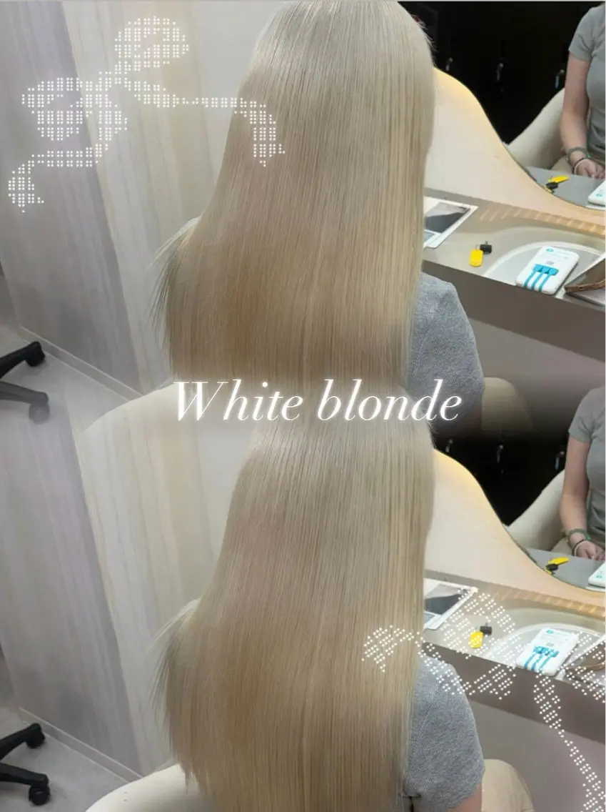 ロング カラー ヘアアレンジ ブロンド ハイトーンカラー ホワイトブロンド ヘアカラー 🩶透明感カラー 池袋/mei🩶のヘアスタイル