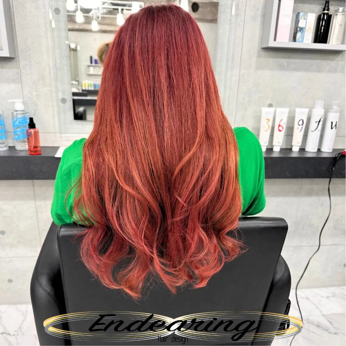 カラー ブリーチ ピンクカラー ヘアカラー Endearing 銀座/レイヤーカットのヘアスタイル