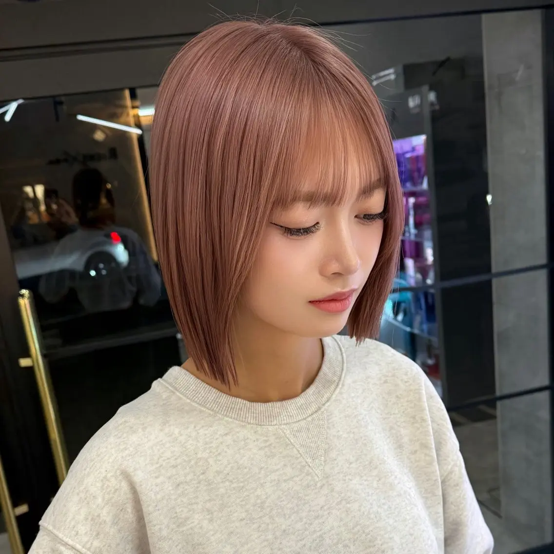 ショート ボブ 顔まわりレイヤー 顔周りカット レイヤーカット RIENS♡xrea 山本優舞のヘアスタイル