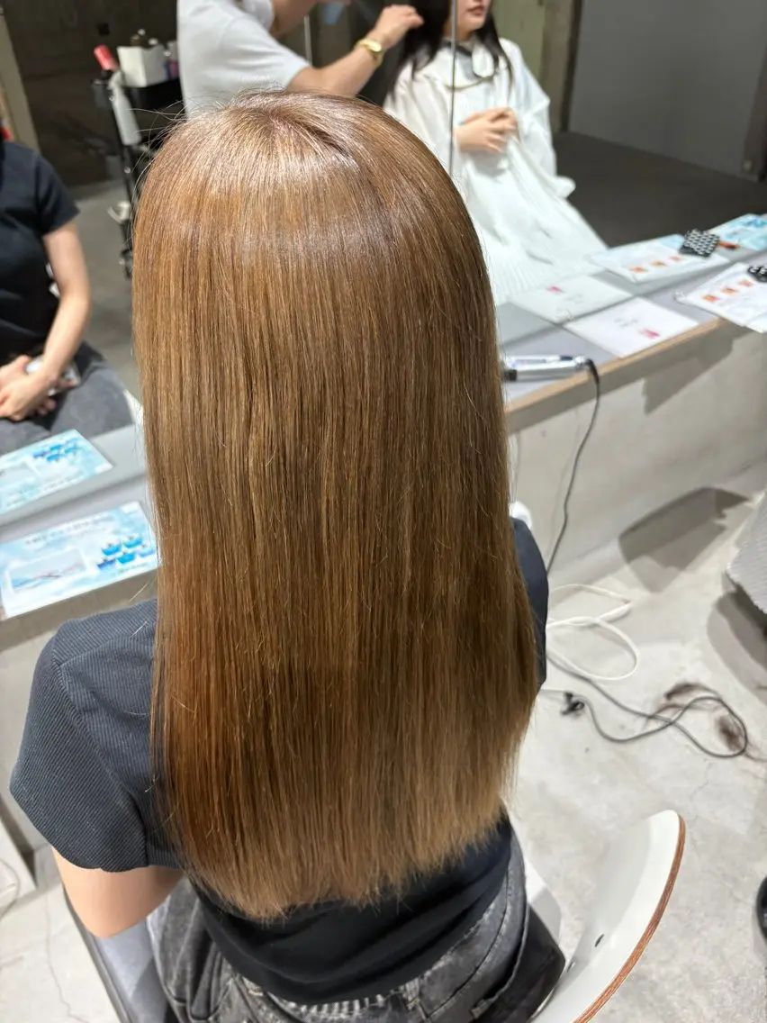 ロング カラー ブリーチ ハイトーンカラー ヘアカラー 玉置七海✨ ／透明感／髪質改善のヘアスタイル