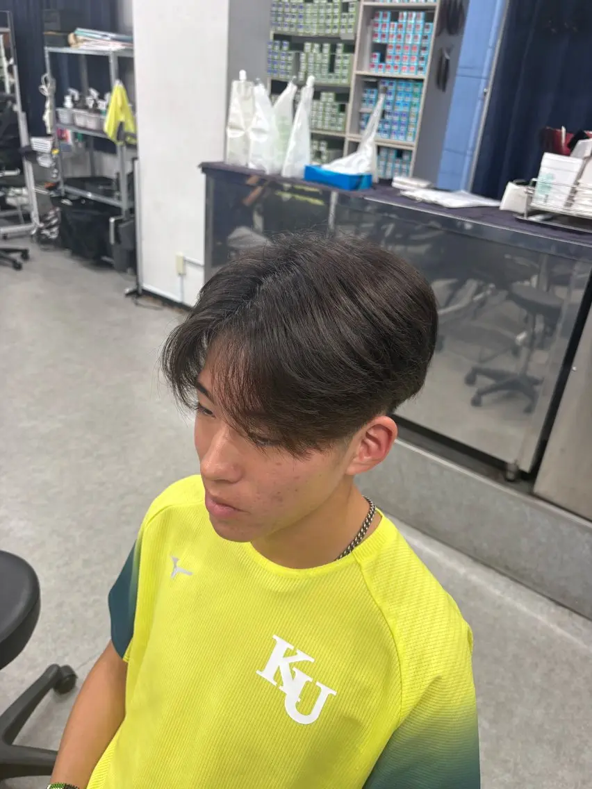 ショート カラー パーマ ヘアアレンジ メンズ キッズ アップバング センターパート メンズハイライト マッシュ メンズパーマ 🔥メンズ特化🔥/ 福田朝輝のヘアスタイル
