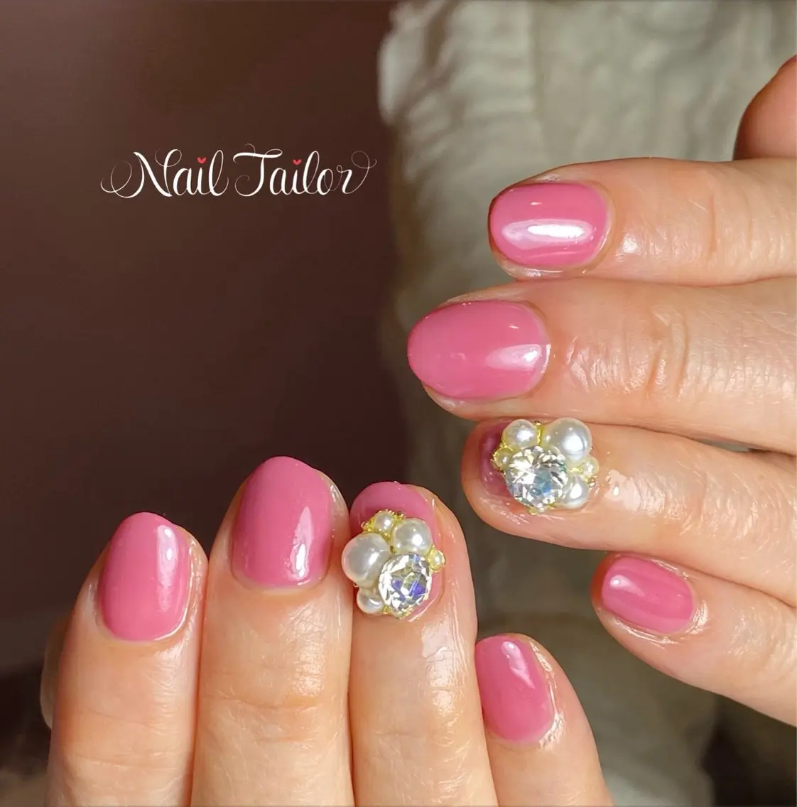 ネイル ジェルネイル ワンカラーネイル ピンク ハンドネイル NailTailor ネイルテイラーのネイルデザイン