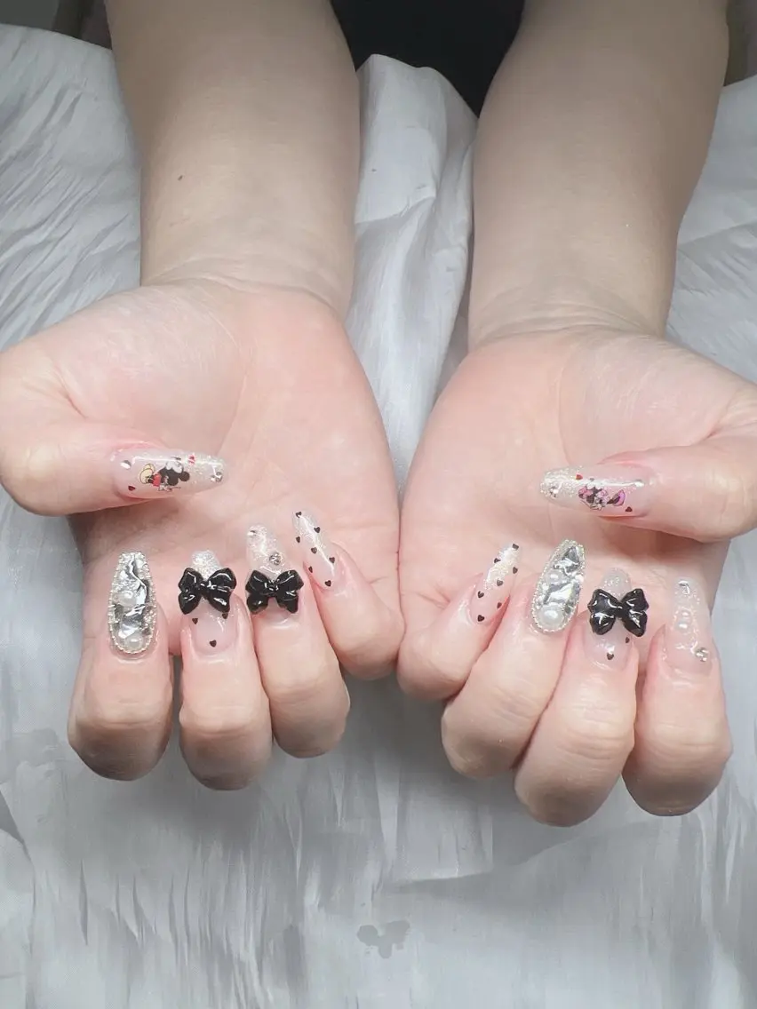 ネイル 長さ出し グラデーション キラキラネイル マグネットネイル ニュアンスネイル Lee Nails チップ長さだし専門店のネイルデザイン