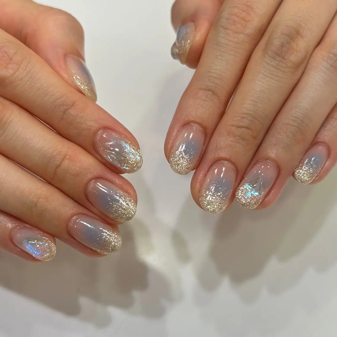 ネイル チークネイル 水色 MIRUS町田店 ♡ maiのネイルデザイン