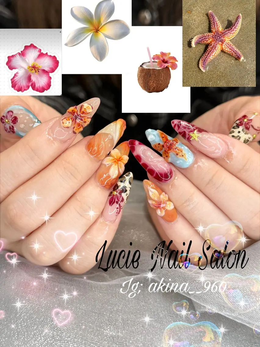 ネイル フットネイル 氷ネイル・うるうるネイル マットネイル ニュアンスネイル リボン ハンドネイル Akina Nailのネイルデザイン