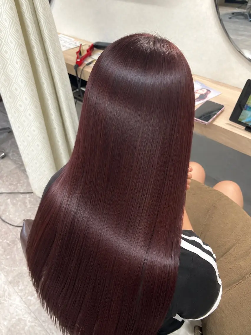 ロング カット 縮毛矯正 トリートメント 鈴木遥幾 艶髪特化美容師のヘアスタイル