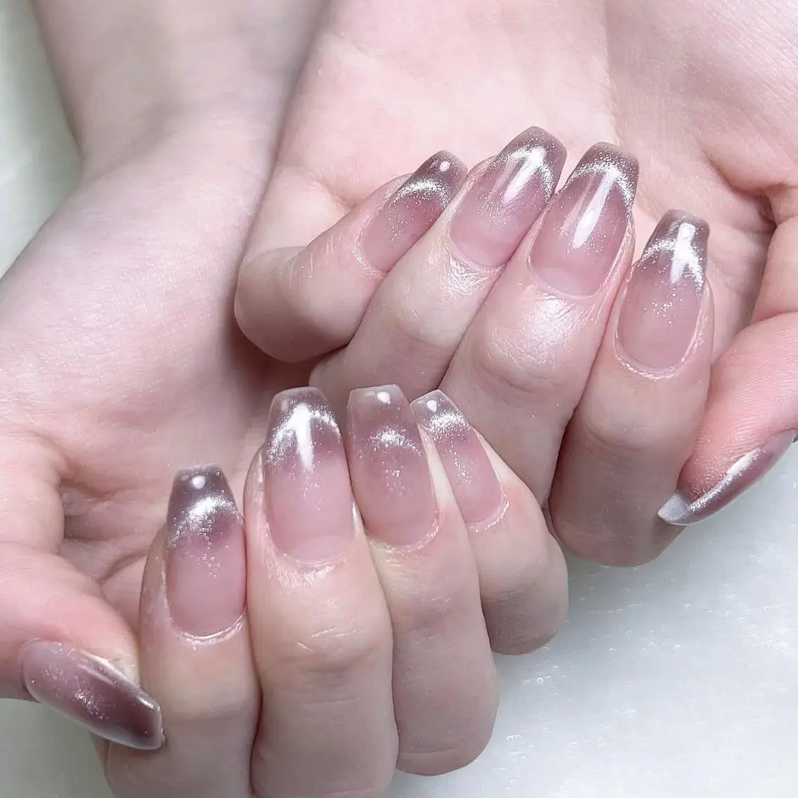 ネイル フレンチネイル マグネットネイル マグネットフレンチ ハンドネイル Nail salon 木にいるのネイルデザイン
