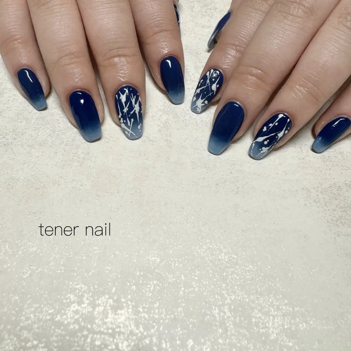 ネイル ブルー ハンドネイル テネルネイル tener nailのネイルデザイン