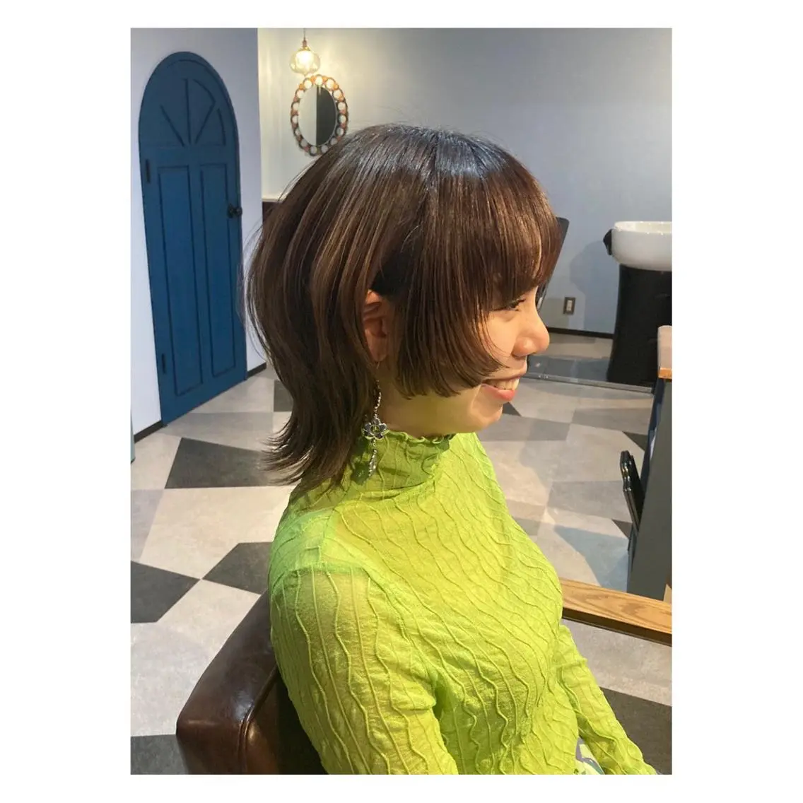 ミディアム カラー カット ヘアカラー トリートメント 中野 誠子のヘアスタイル
