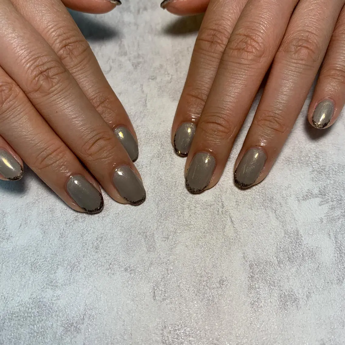 ネイル グリーン ミラーネイル Li aile eye&nailのマツエク・マツパデザイン