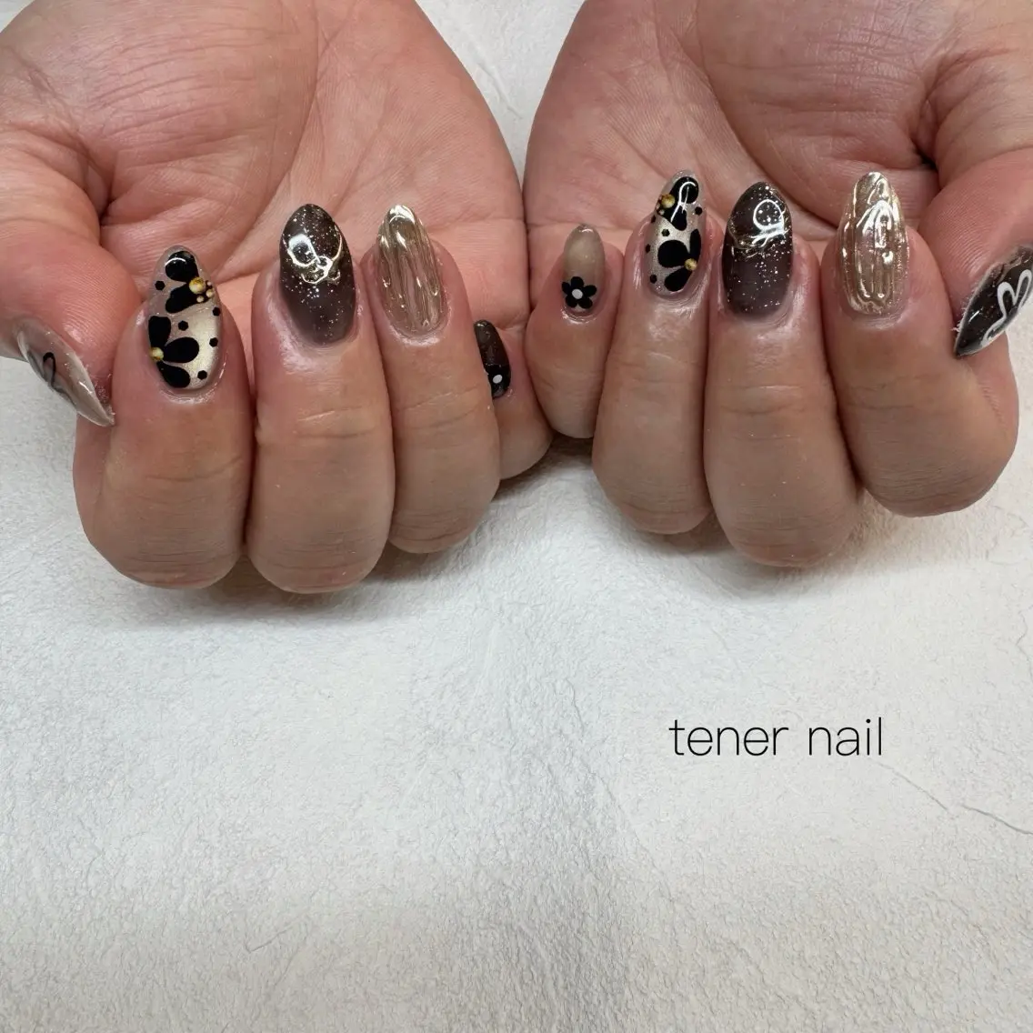ネイル フラワーネイル マグネットネイル ハンドネイル テネルネイル tener nailのネイルデザイン