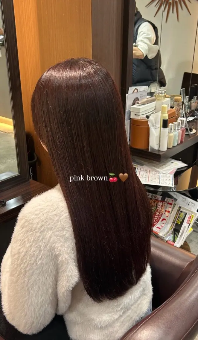 ロング カラー ブラウンカラー 透明感カラー ピンクカラー ピンクブラウン 坂本奈都美/Jr.s 🎀のヘアスタイル