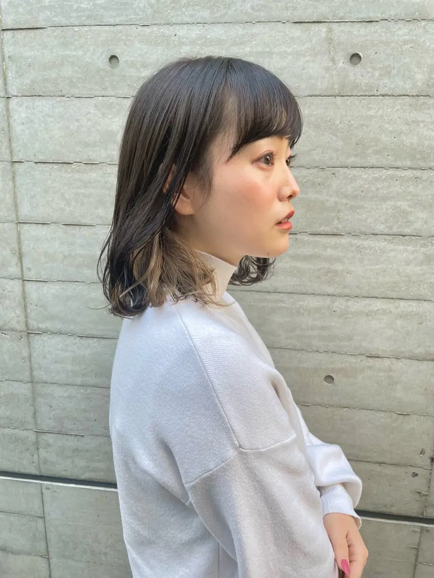 ミディアム カラー カット ヘアカラー トリートメント ツヤ美髪💐 髪質改善/高山愛来のヘアスタイル