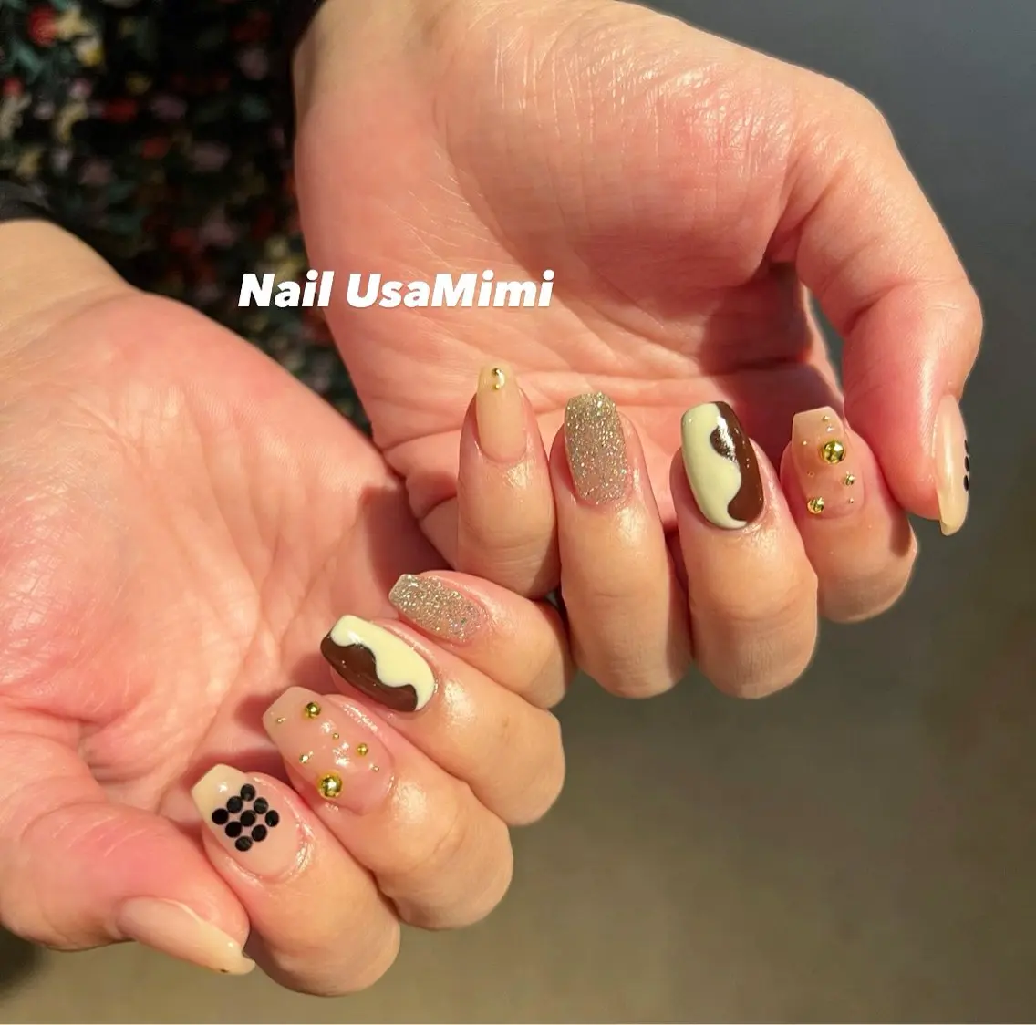 ネイル ジェルネイル 韓国ネイル マグネットネイル 持ち込み ニュアンスネイル 本町NailUsa Mimi RIKOのネイルデザイン