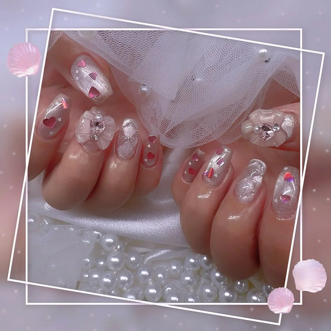 ネイル チークネイル ガーリー グラデーション マグネットネイル ピンク ハンドネイル ハンドケア Chill Nailsalonのネイルデザイン
