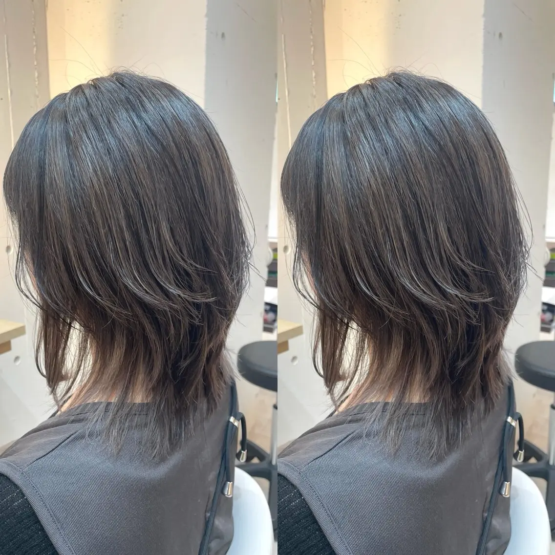 ミディアム カラー ハイライトカラー ハイライト カット ヘアカラー トリートメント ヘアセット ブリーチ無しダブル カラー🦕まどかのヘアスタイル