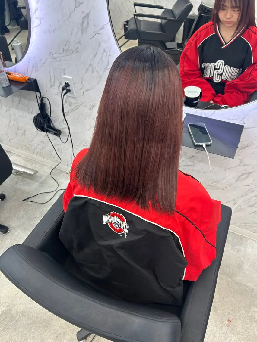 ロング カラー レッドカラー ヘアカラー トリートメント カット¥1100 ✂️MIUのヘアスタイル