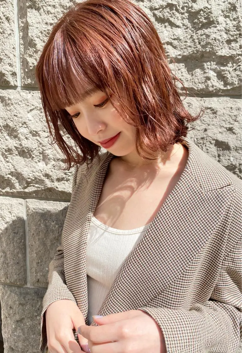 カット+ブリーチなしダブルカラー(*ブリーチせずに色味の濃さ、明るさ希望の方🧡)の写真