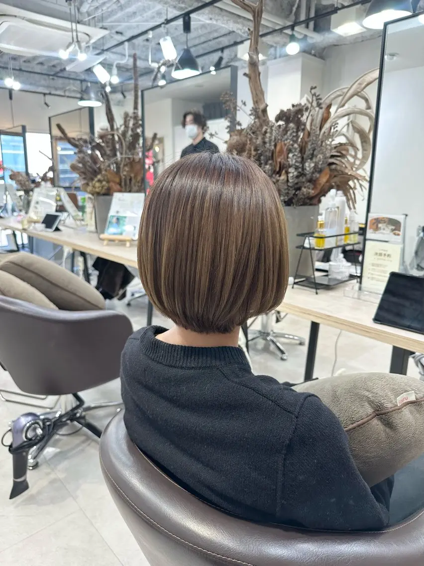 ショート 地毛風縮毛矯正/ ストンボブ❣️平山のヘアスタイル
