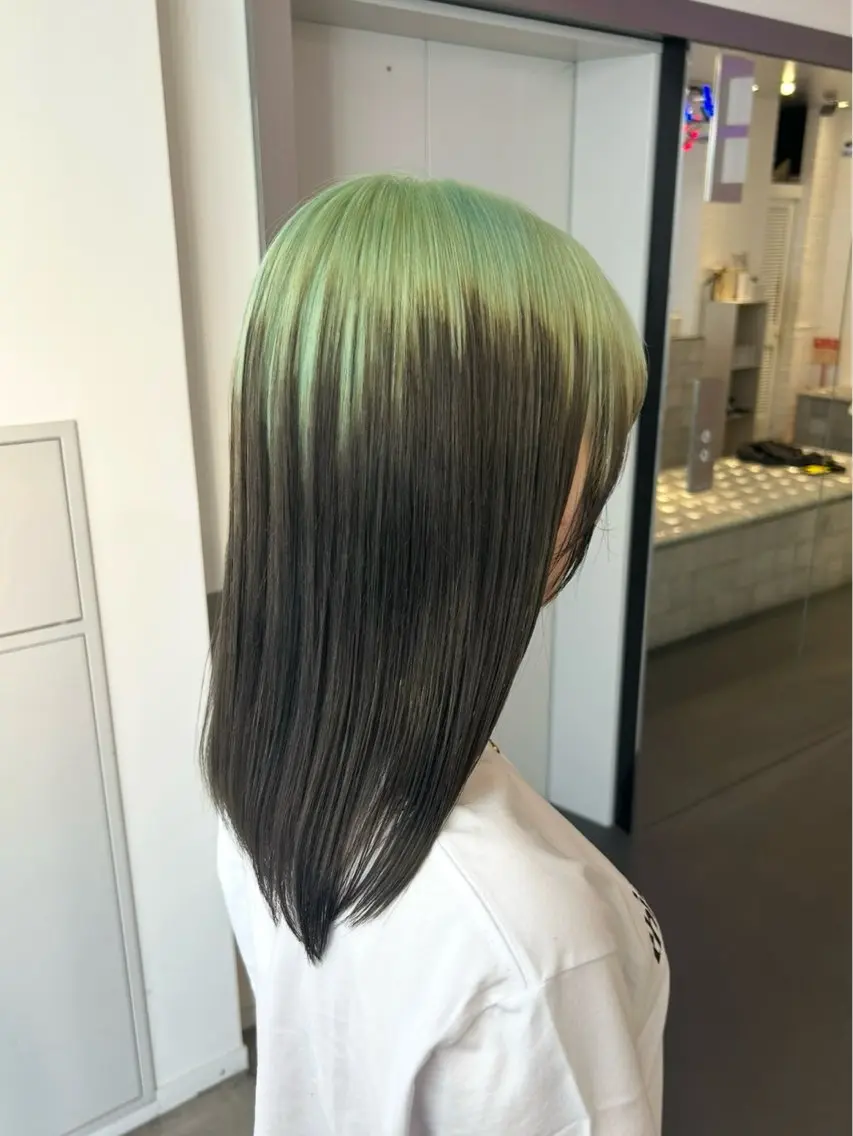 ロング ボブ エクステ 外国人風カラー レイヤーカット カット ヘアカラー MiRI💜地毛級 エクステ✖似合わせ技のヘアスタイル
