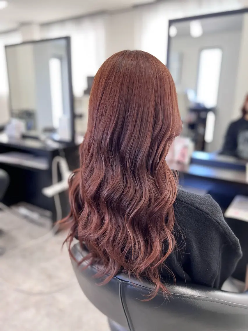 ロング カラー ブラウンカラー オレンジ C'LD Hair トモヤのヘアスタイル