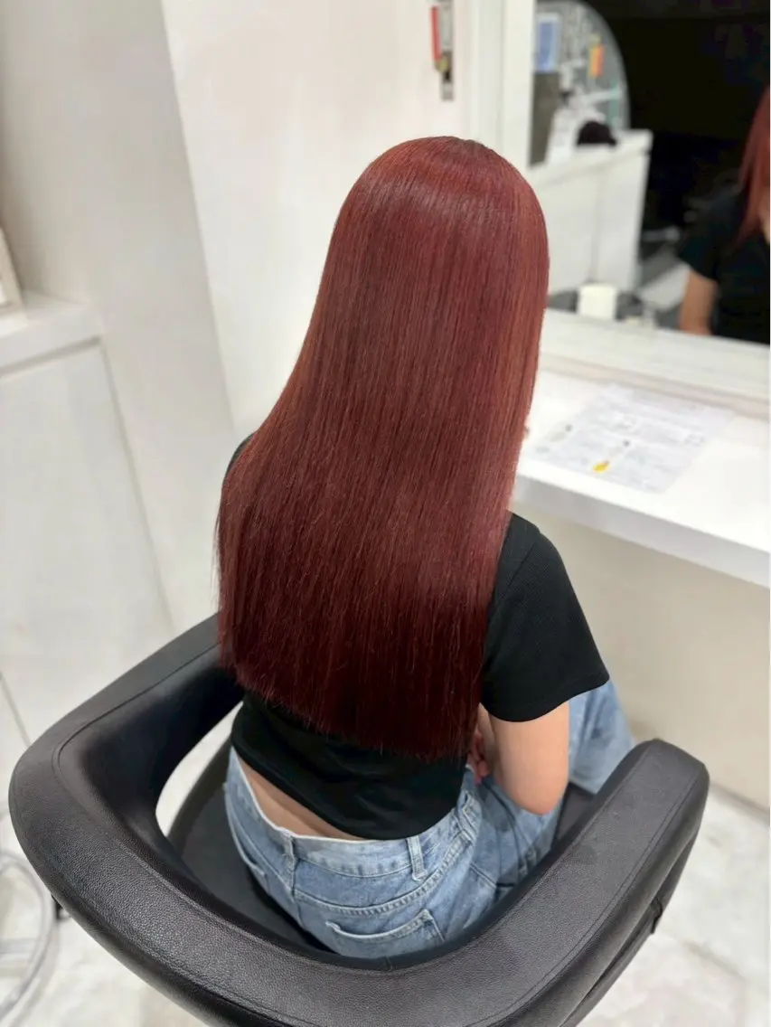 ロング カラー ヘアアレンジ 暖色・髪質改善🍒 吉武杏莉のヘアスタイル