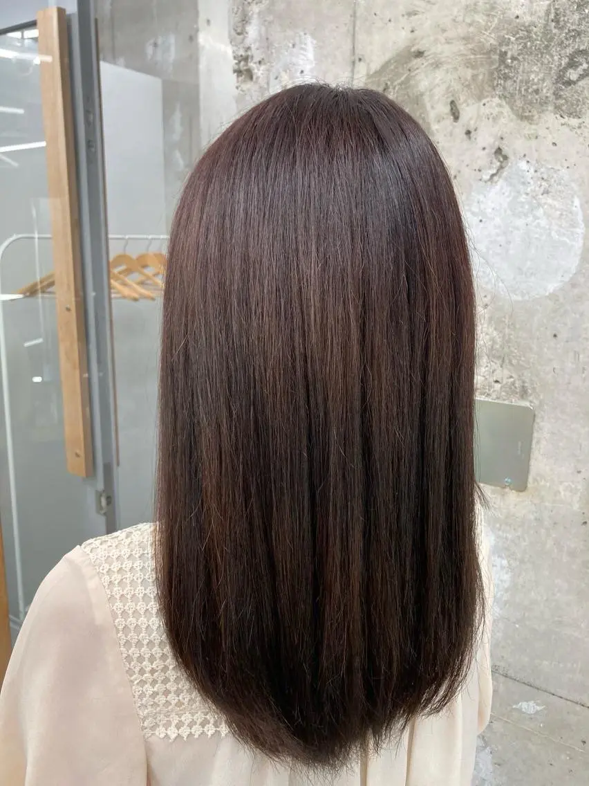 知る人ぞ知るNo,2🧐🥺サラツヤ縮毛矯正+カラー+トリートメント⭐️日々お忙しい方の為の一撃必殺🎊贅沢変身コースの写真