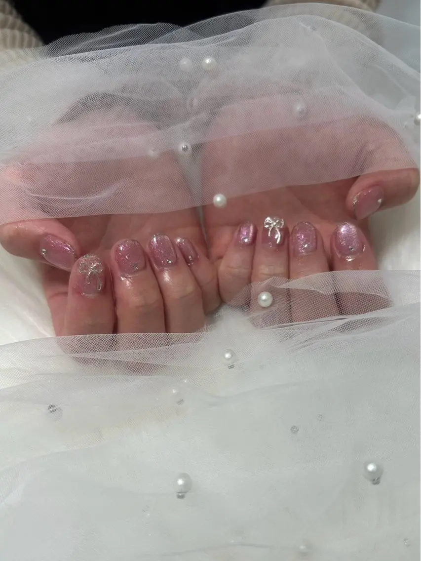 ネイル 長さ出し フットネイル ジェルネイル 韓国ネイル マグネットネイル #Amin nail salonのネイルデザイン