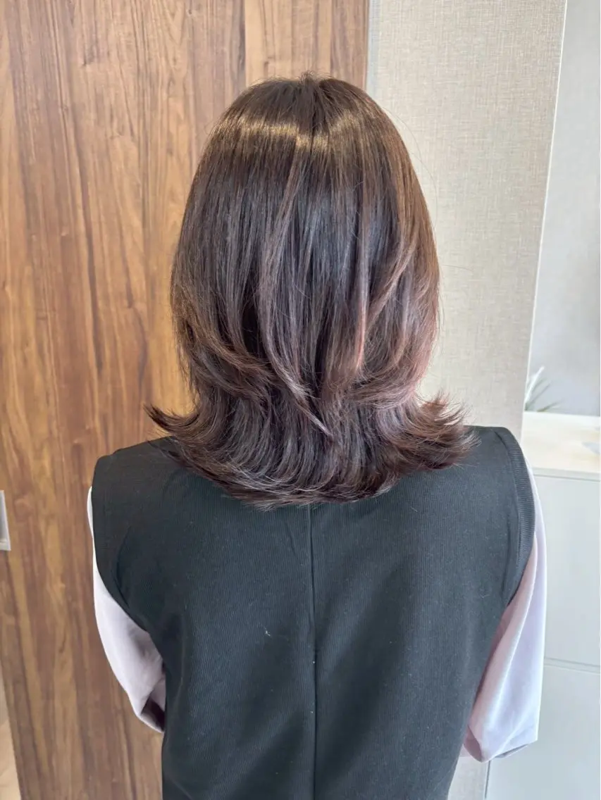ミディアム カラー カット ヘアカラー 横山 亮太のヘアスタイル