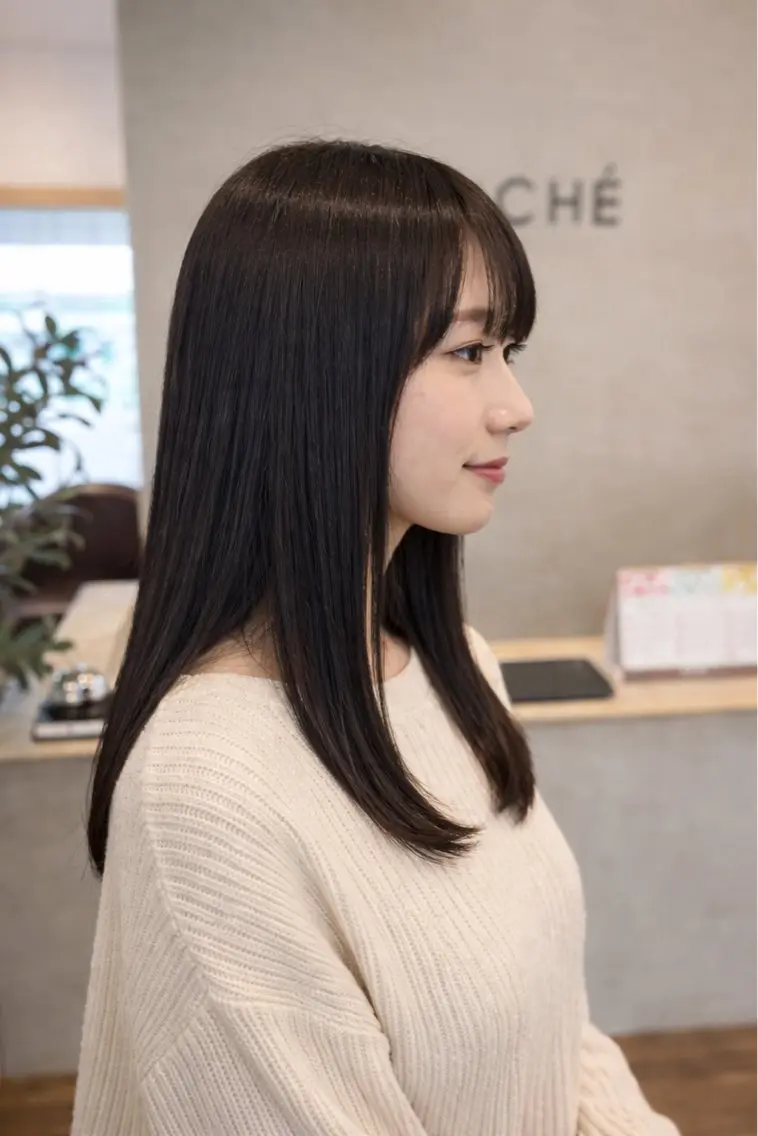 セミロング カット 縮毛矯正 穐山 翔也のヘアスタイル