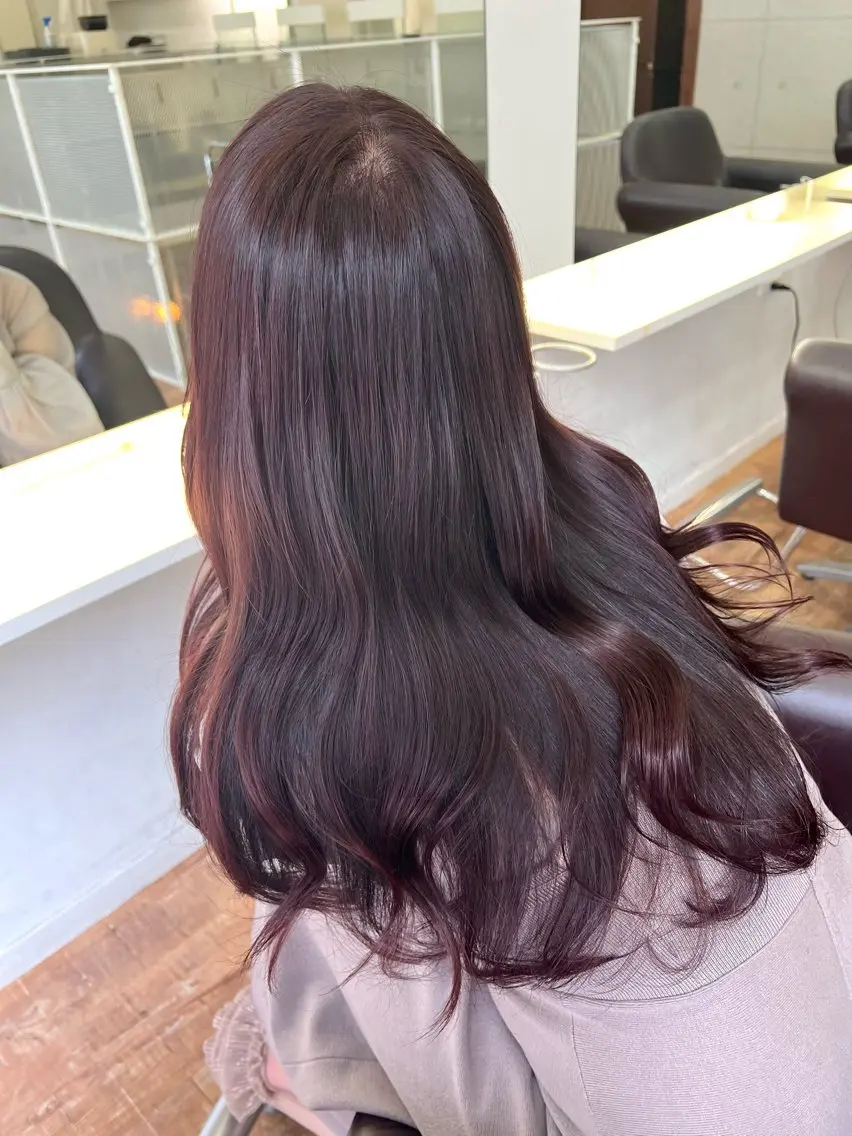 ロング カラー ブリーチ ブラウンカラー カシス ココアブラウン ラベンダーカラー 艶髪 ♡Tomiyaのヘアスタイル
