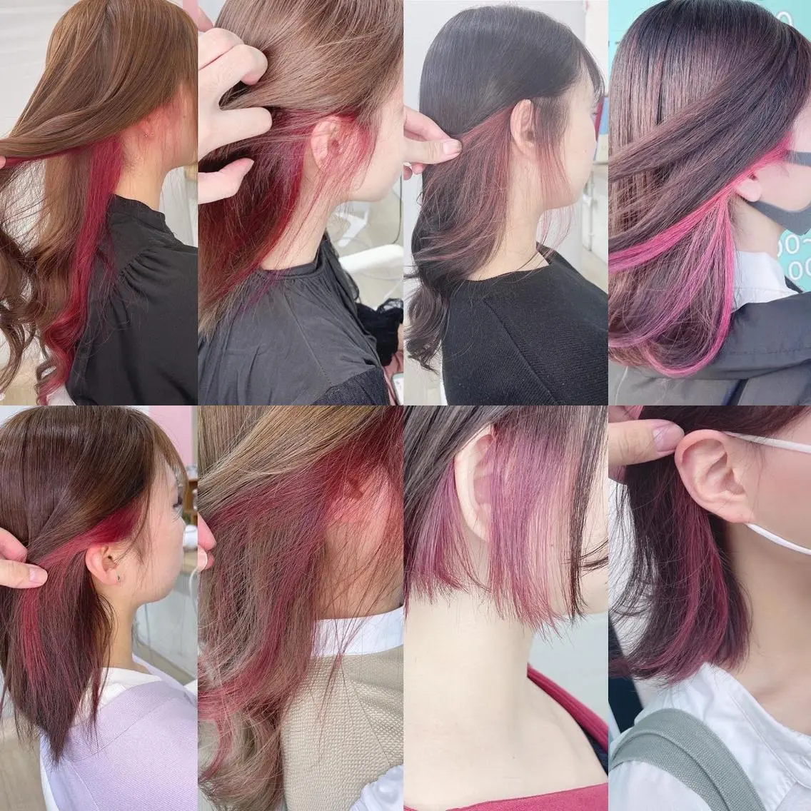 大人気イヤリングカラーorフェイスフレーミング+オンカラー+カット+薬剤除去髪質改善トリートメントの写真