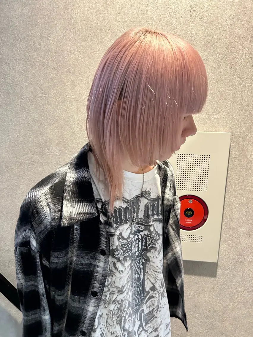 カラー メンズ ピンクカラー ホワイトピンク ヘアカラー げん/梅田美容室 中崎町美容室のヘアスタイル