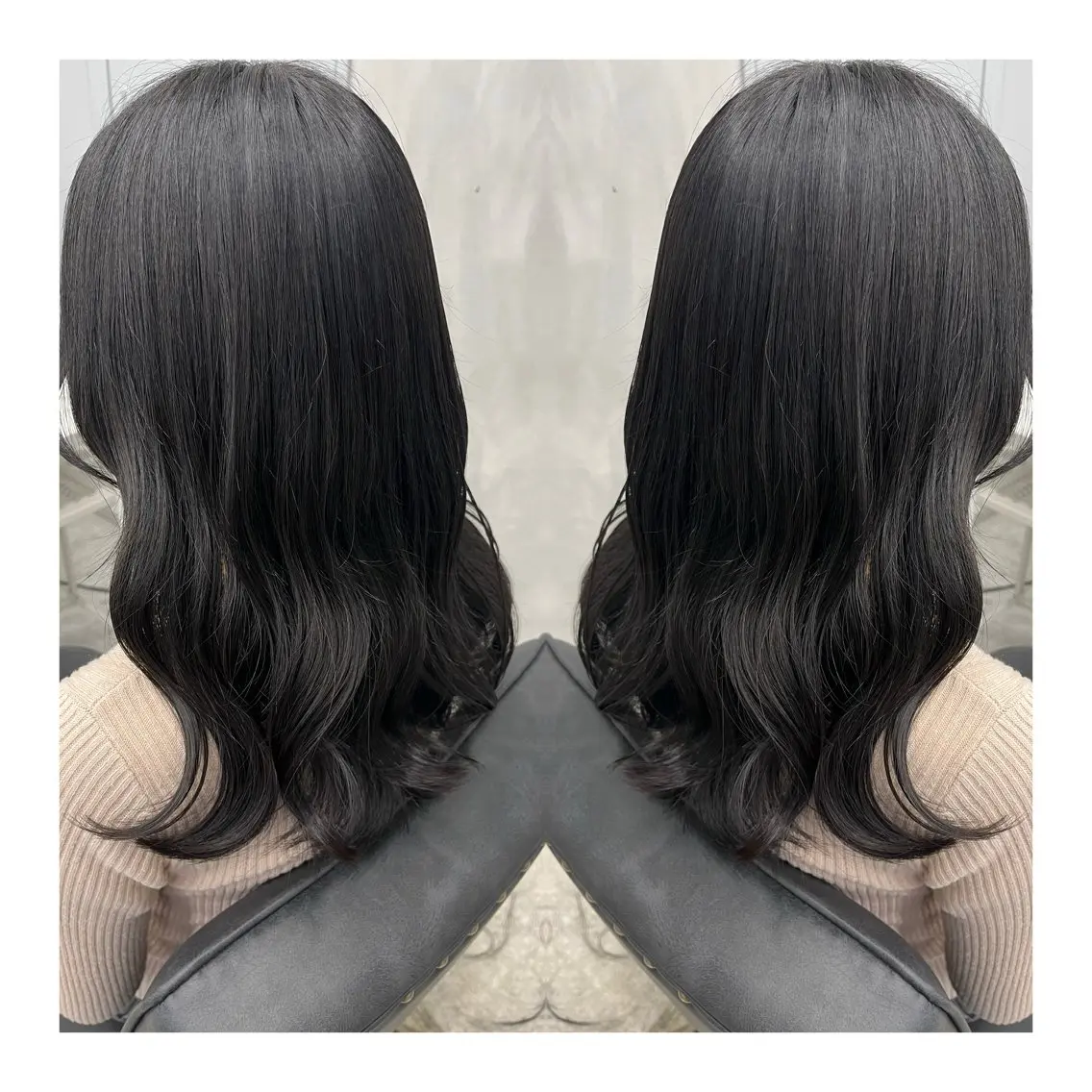 セミロング カット ヘアカラー トリートメント 🩶韓国艶髪🇰🇷 下本夕綺のヘアスタイル