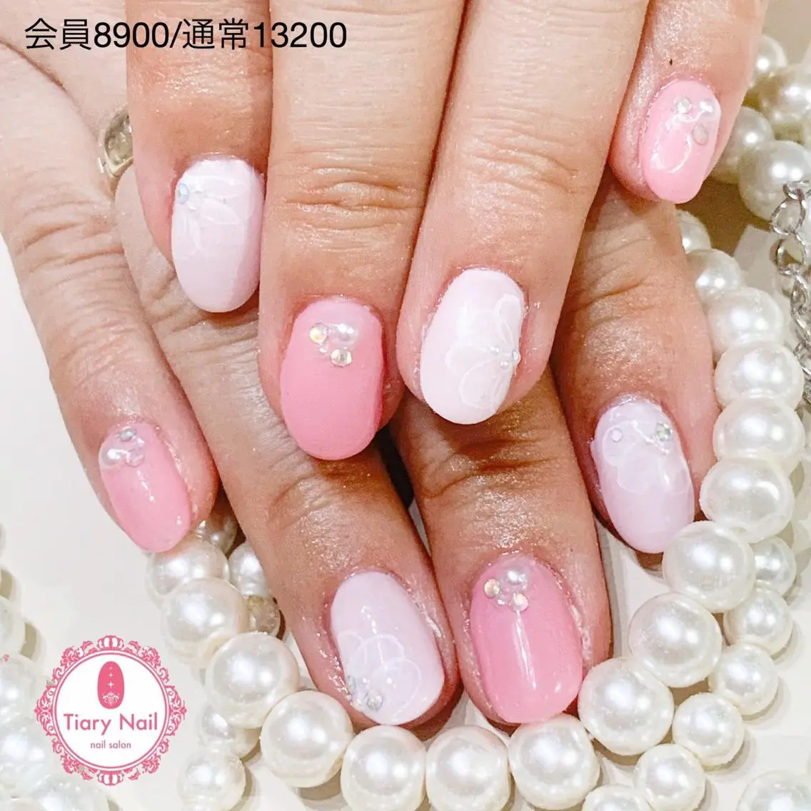 ネイル 桜ネイル 長さ出し オフィスネイル スカルプネイル シンプルネイル 💗🪽Tiary Nail🪽💗のネイルデザイン