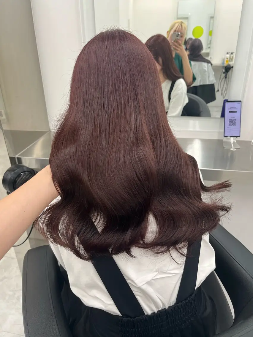 ロング カット ヘアカラー トリートメント ヘアセット 🍒韓国暖色ヘア NO.1🍒🪽のヘアスタイル
