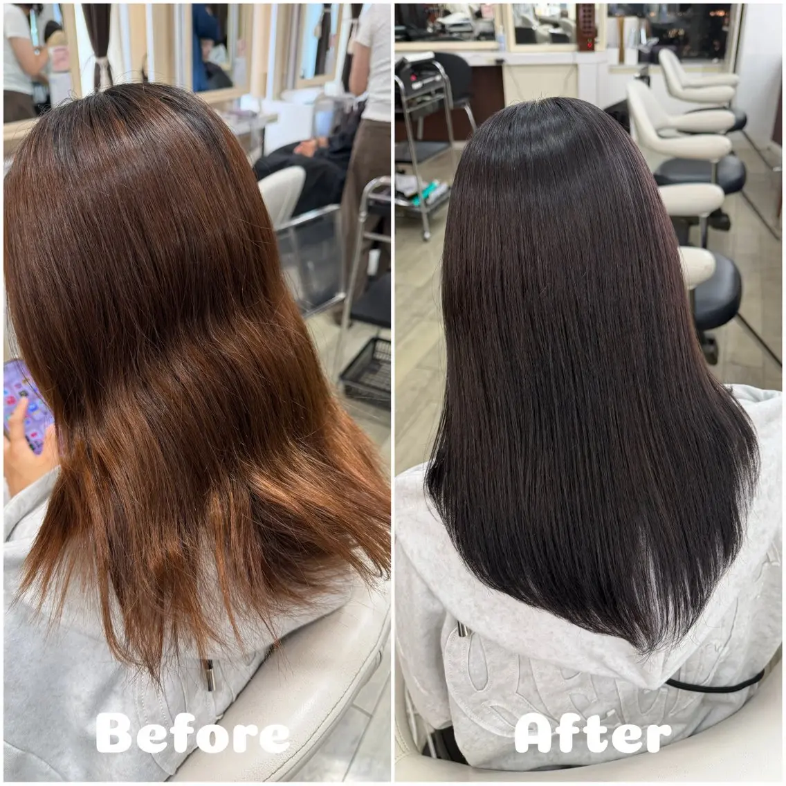 ロング カラー 髪質改善 ヘアカラー 宮田 かやののヘアスタイル