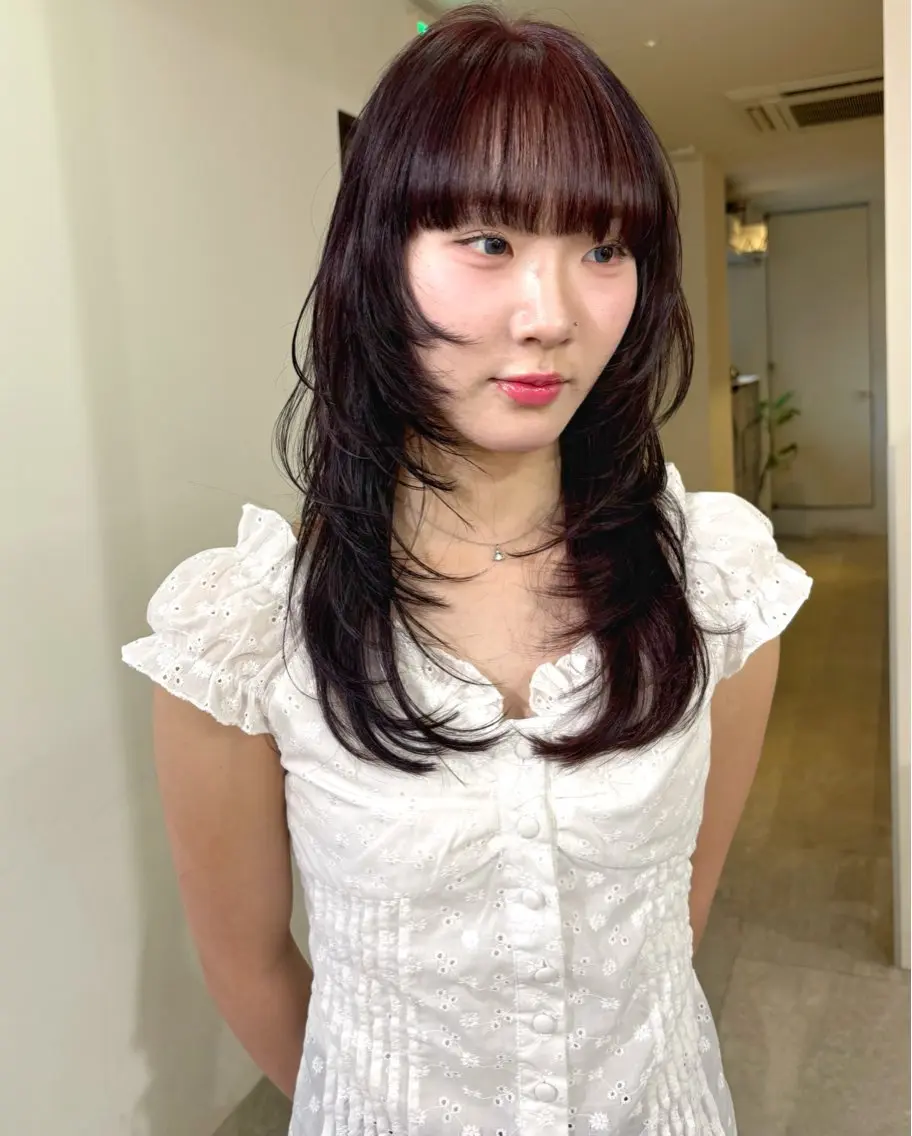 ロング カラー ブリーチ ブリーチなしカラー カット ヘアカラー mizuki/ピンク ベージュ.レイヤーのヘアスタイル