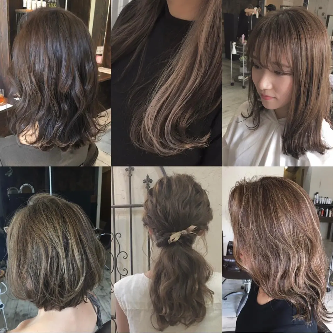 ミディアム カラー ヘアアレンジ ハイライトカラー インナーカラー ハイライト LoRE hair 四条河原町　西尾友里のヘアスタイル