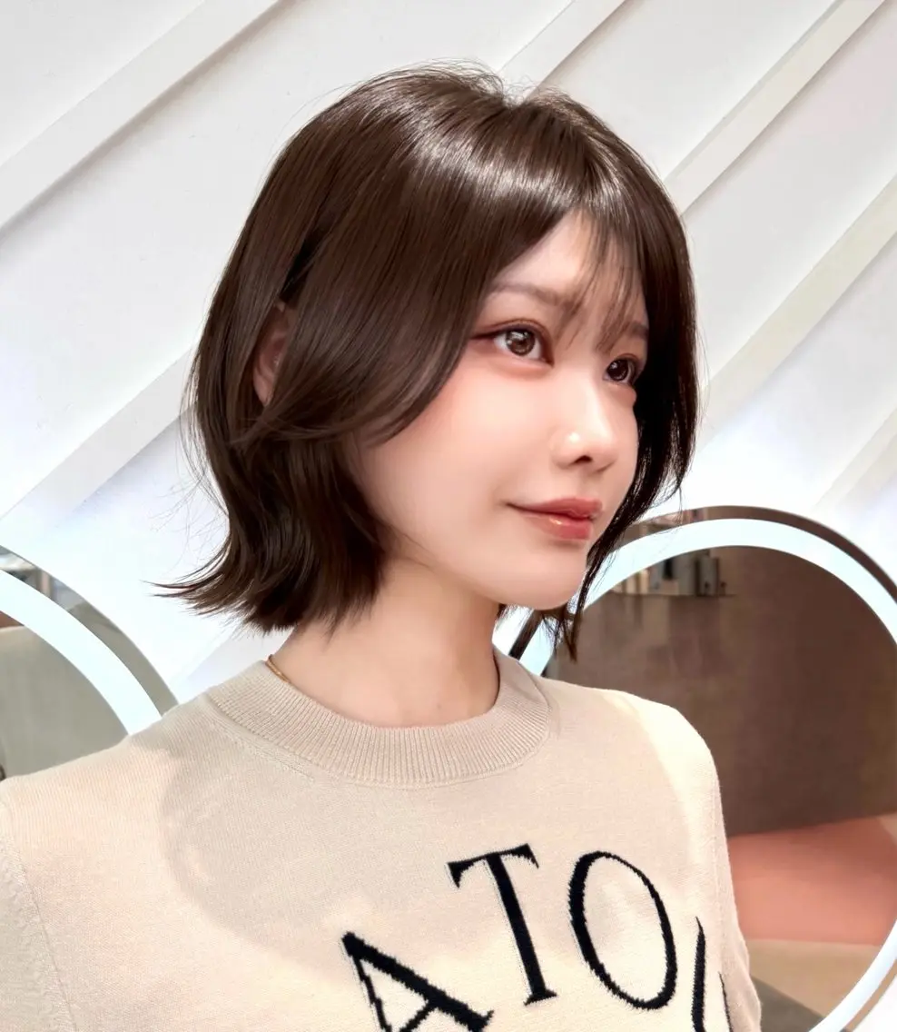 【🍀ご新規様限定🍀】💓25%OFF💓似合わせカット🤍+透明感カラー💠+1step髪質改善トリーメント🫧の写真