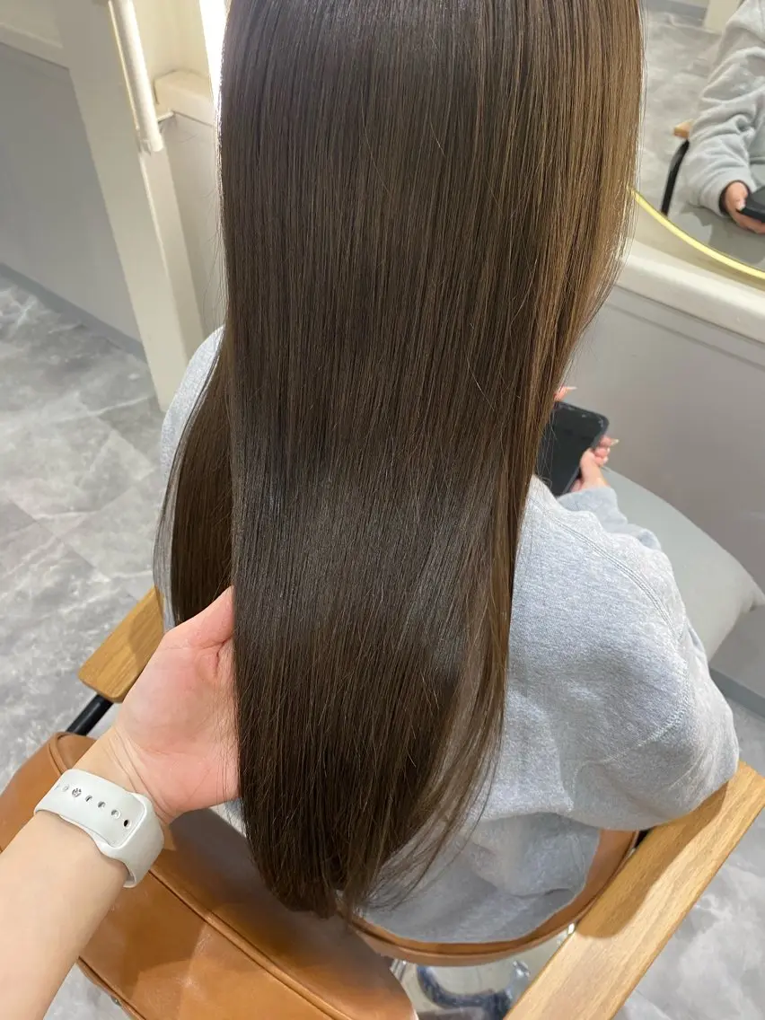 【ブリーチなしで明るく💓ブリーチなしWカラー🎀】ブリーチなしで明るい髪に👱🏻♀️♡7種トリートメント付き✨の写真
