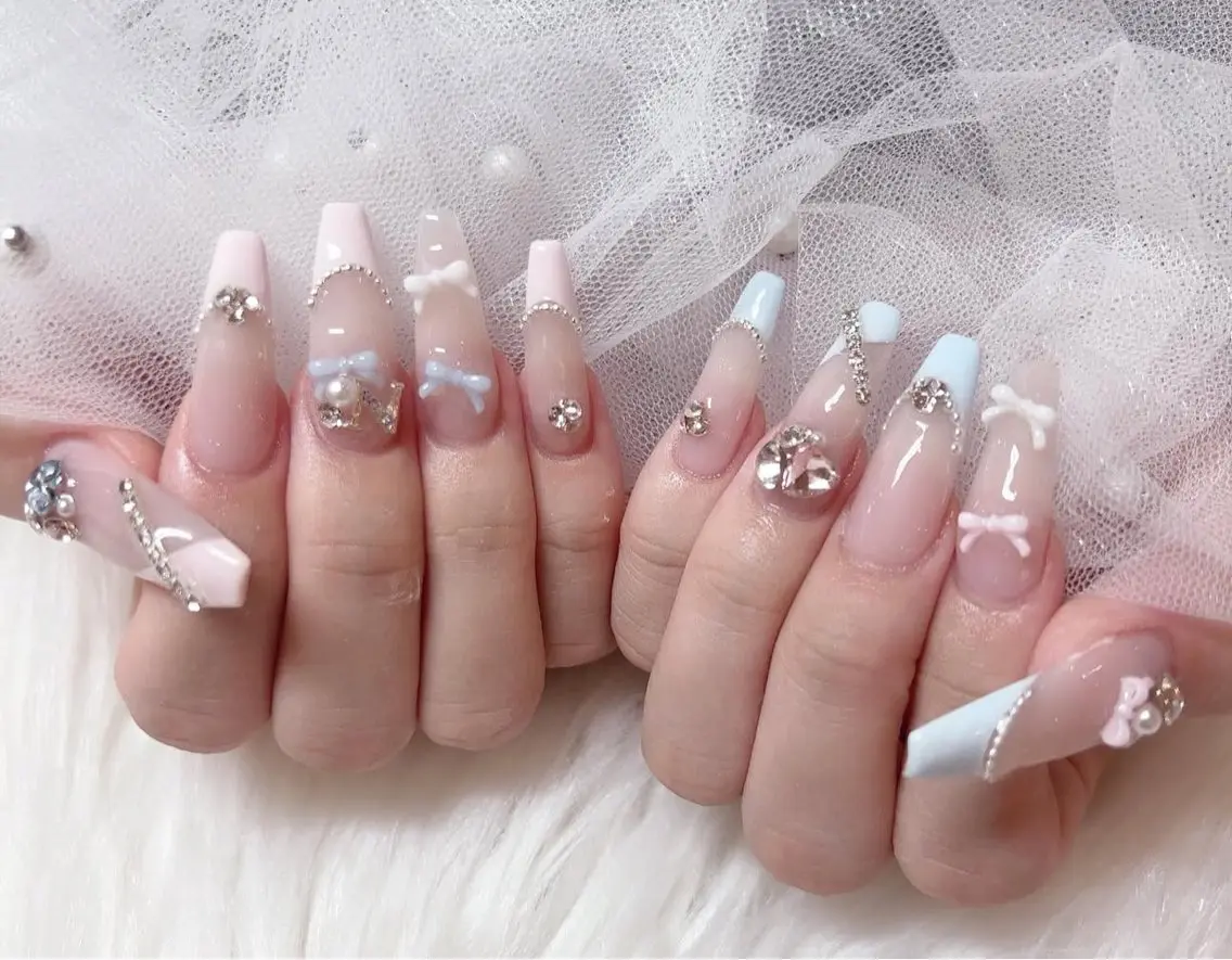 ネイル アートネイル 成人式 ジェルネイル ニュアンスネイル 夏ネイル ハンドネイル neco H.babynailのネイルデザイン