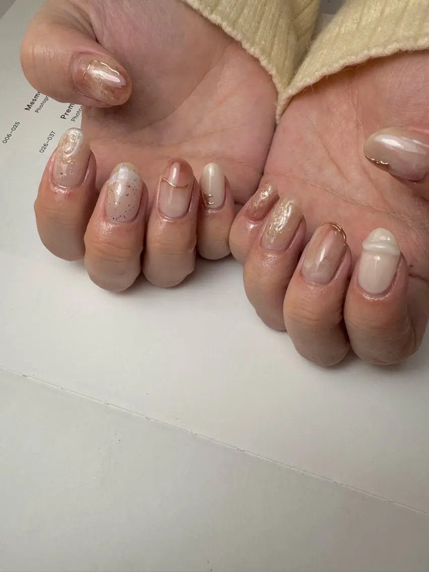 ネイル ニュアンスネイル ハンドネイル 白日-hakubi nail-のネイルデザイン